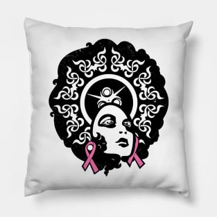 'Pink Ribbon Black Women' Breast Cancer Gift Pillow