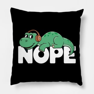 Lazy T-Rex Cute Dinosaur Dino Comic Gift Nope Pillow