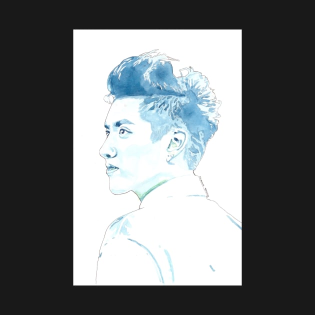 EXO Kris Watercolour Design by NiamhYoungArt by NiamhYoungArt