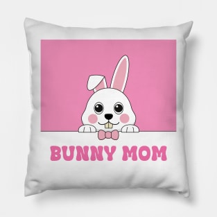 Cute Bunny Mom Pink Personalized Pillow