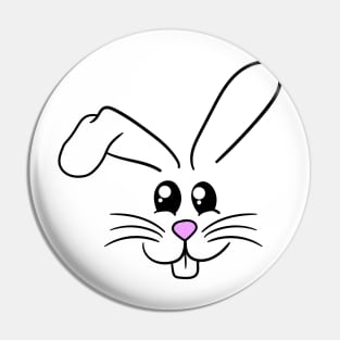 Laughing bunny face Pin