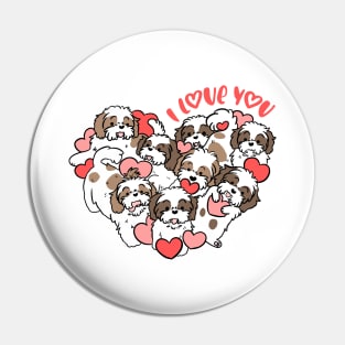 I love you cute valentines day gift for shih tzu lovers Pin