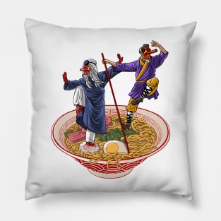 japanese gods in ramen Pillow