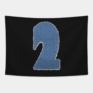 Number Two Blue Denim Tapestry