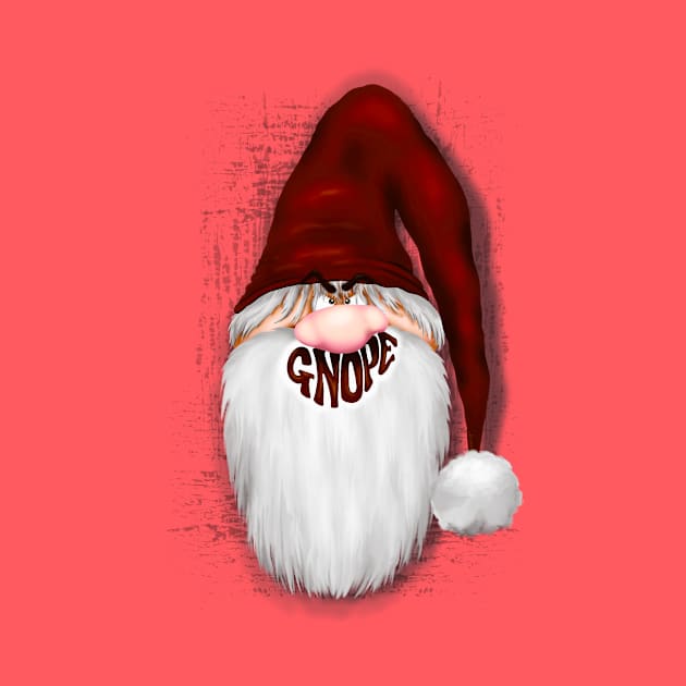 Nope Grumpy Santa Gnome, a.k.a. Gnope Character by BluedarkArt