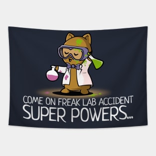 Freak Lab Accident Super Powers Funny Science Tapestry