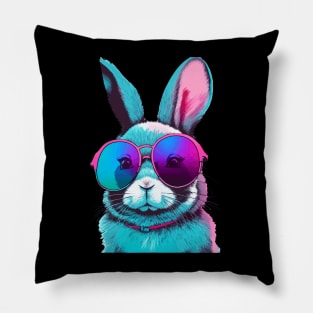 Stylish bunny with sunglasses Pillow