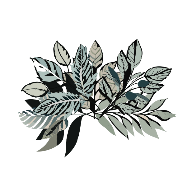 botanical sketch of leaves or flowers by goingplaces