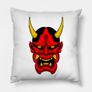 demon mask illustration Pillow