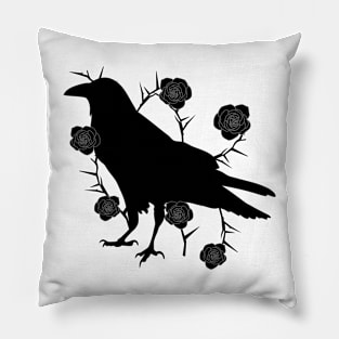 Raven and Roses Pillow