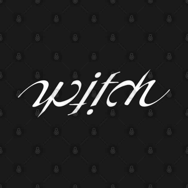 Witch ambigram (white) by SolDaathStore