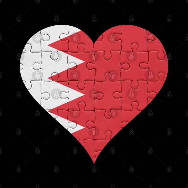 Bahraini Jigsaw Puzzle Heart Design - Gift for Bahraini With Bahrain Roots by Country Flags