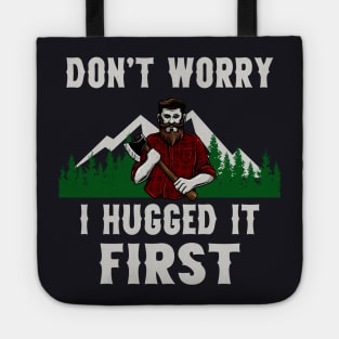 Funny Lumberjack Hugged Tree Woodcutter Tote