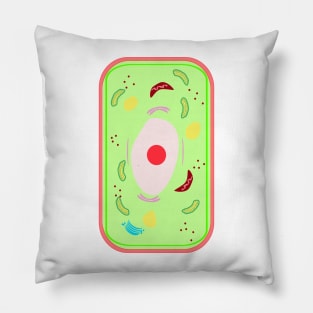 A plant cell with vacuole, Mitochondria, Golgi bodies,Lysosomes etc. in a cell of a leaf. Pillow