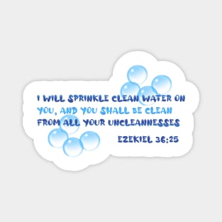 Ezekiel 36:25 Bathroom Decor Sprinkle Clean Water Magnet