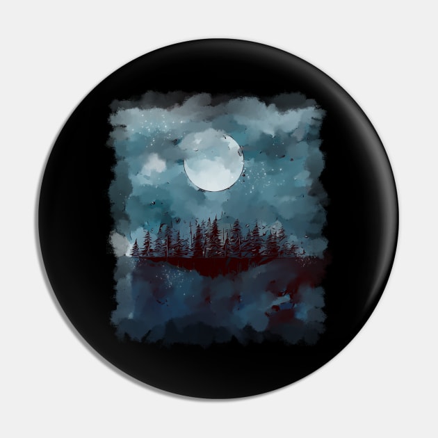 Misty Blue Forest 4 Pin by Collagedream