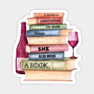 Wine Drinker Book Lover Magnet