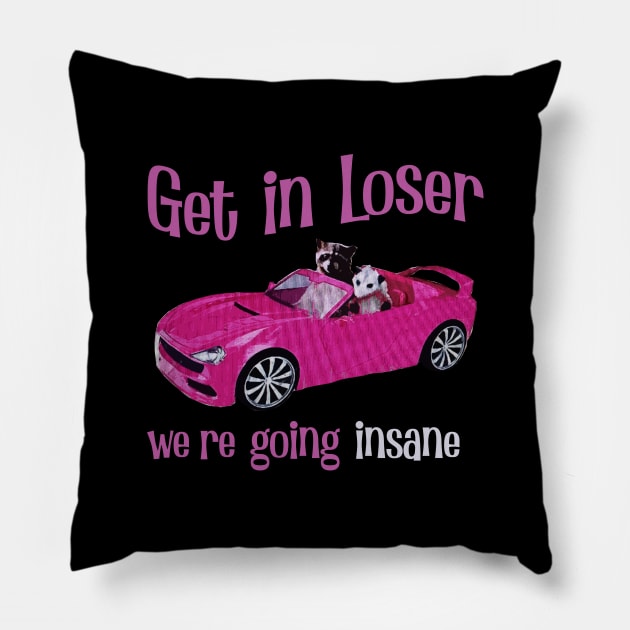 Get In Loser We're Getting Insane Pillow by Magic Topeng