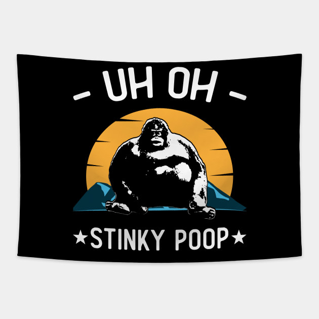 Uh Oh Stinky Poop Meme Funny Monkey Poster