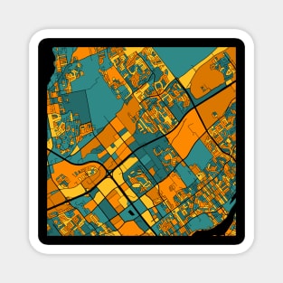 Laval Map Pattern in Orange & Teal Magnet