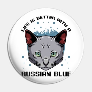 Russian Blue Cat Pin