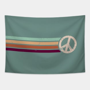 RETRO PEACE STRIPES - Clay & Sage Tapestry