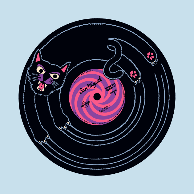 CAT SCRATCH / VINYL RECORD (navy and purple) by boozecruisecrew