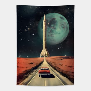 Journey to Space - Vintage Art Tapestry