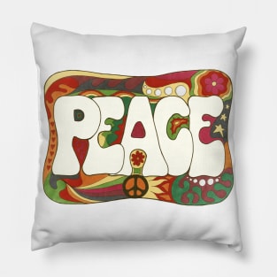 Vintage Psychedelic Peace and Love Pillow