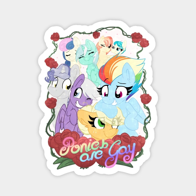 Ponies are Gay! Magnet by LBRCloud