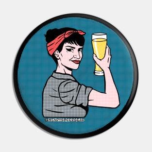 Halftone Beer Woman Pin