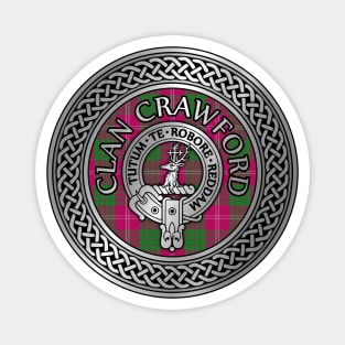 Clan Crawford Crest & Tartan Knot Magnet