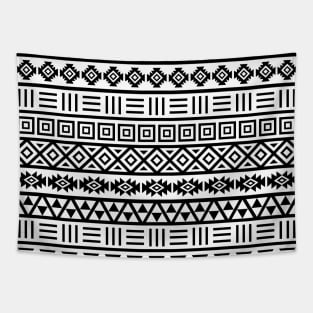 Aztec Influence Pattern BW Tapestry