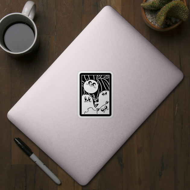 Abstract Cats for Dark Sticker Lovers - Cats - Sticker