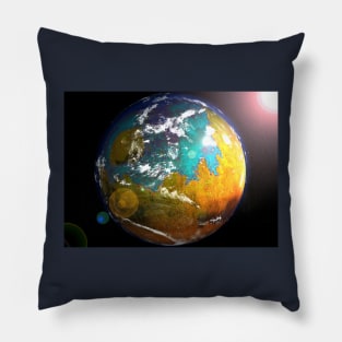 Terraformed Mars with Ocean Rendering Pillow