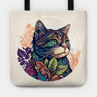 Cat Boho Vintage Bohemian Lover Tote