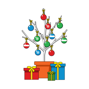 Minimal Christmas Tree with Presents T-Shirt