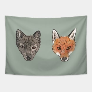 Arctic Fox Red Fox Tapestry