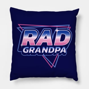 Rad Grandpa - 80's Retro Vintage Retrowave Dad Father's Day Pillow