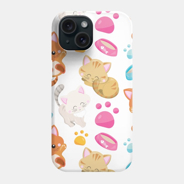 Pattern Of Cats, Cute Cats, Kitty, Kittens, Paws Phone Case by Jelena Dunčević