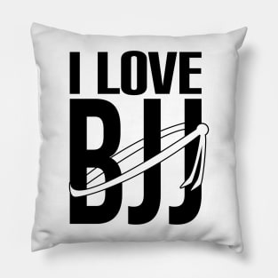 I love bjj - brazilian jiu jitsu white belt Pillow