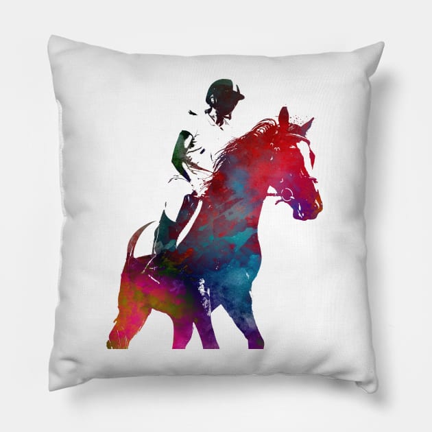 Horse Rider #rider #horse #sport Pillow by JBJart