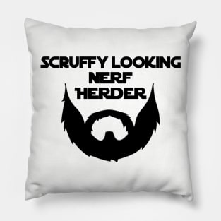 Scruffy Looking Nerf Herder Beard (Black) Pillow