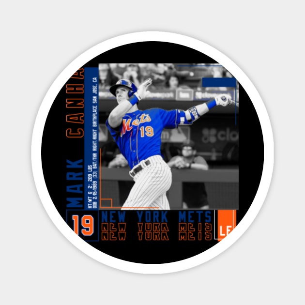 Mark Canha Baseball Edit Tapestries Mets - Mark Canha - Magnet