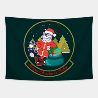 F-14 Tomcat - Merry Christmas Baby! (Green) - Clean Style Tapestry