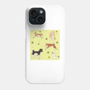 Cream Akitas and Stars Phone Case