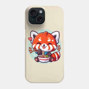 Red Panda Eating Ramen Noodle Kawaii Asian Food Lover Phone Case