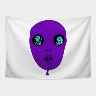 Spooky Alien Skull With Scary Eyes Tapestry