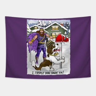 Minnesota Vikings Fans - Kings of the North vs Tongue Tied Saintly Hounds Tapestry