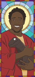 DeMar Derozan Stained Glass Magnet